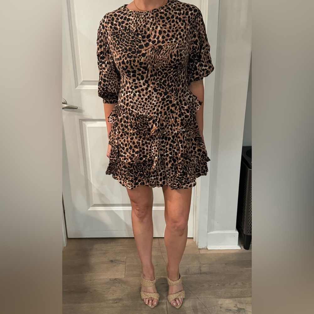 Collective Concepts Animal Print tiered ruffle dress